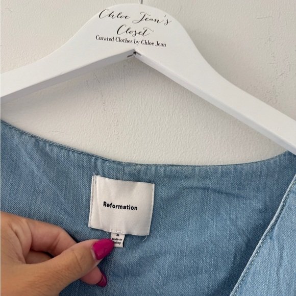 REFORMATION Sebastian Denim Midi Dress - Picture 11 of 12